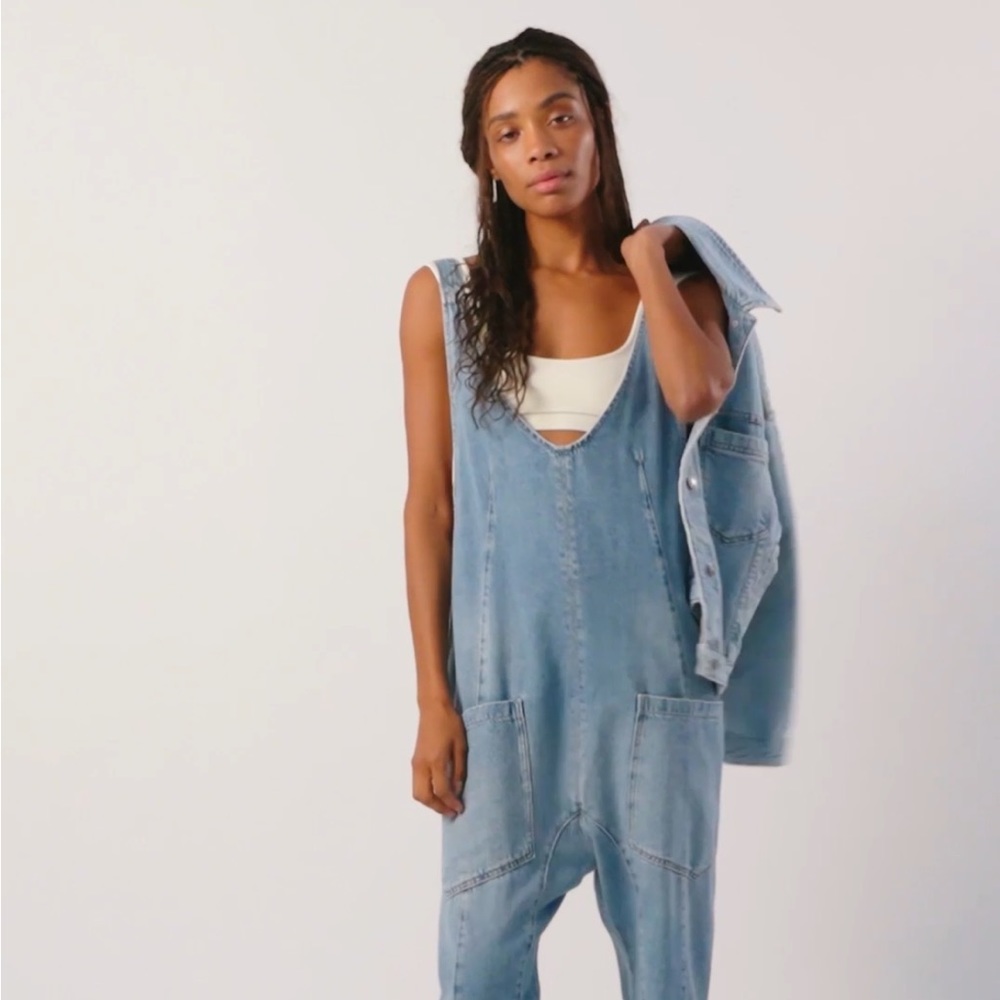 Free People Kansas High Roller Denim Jumpsuit